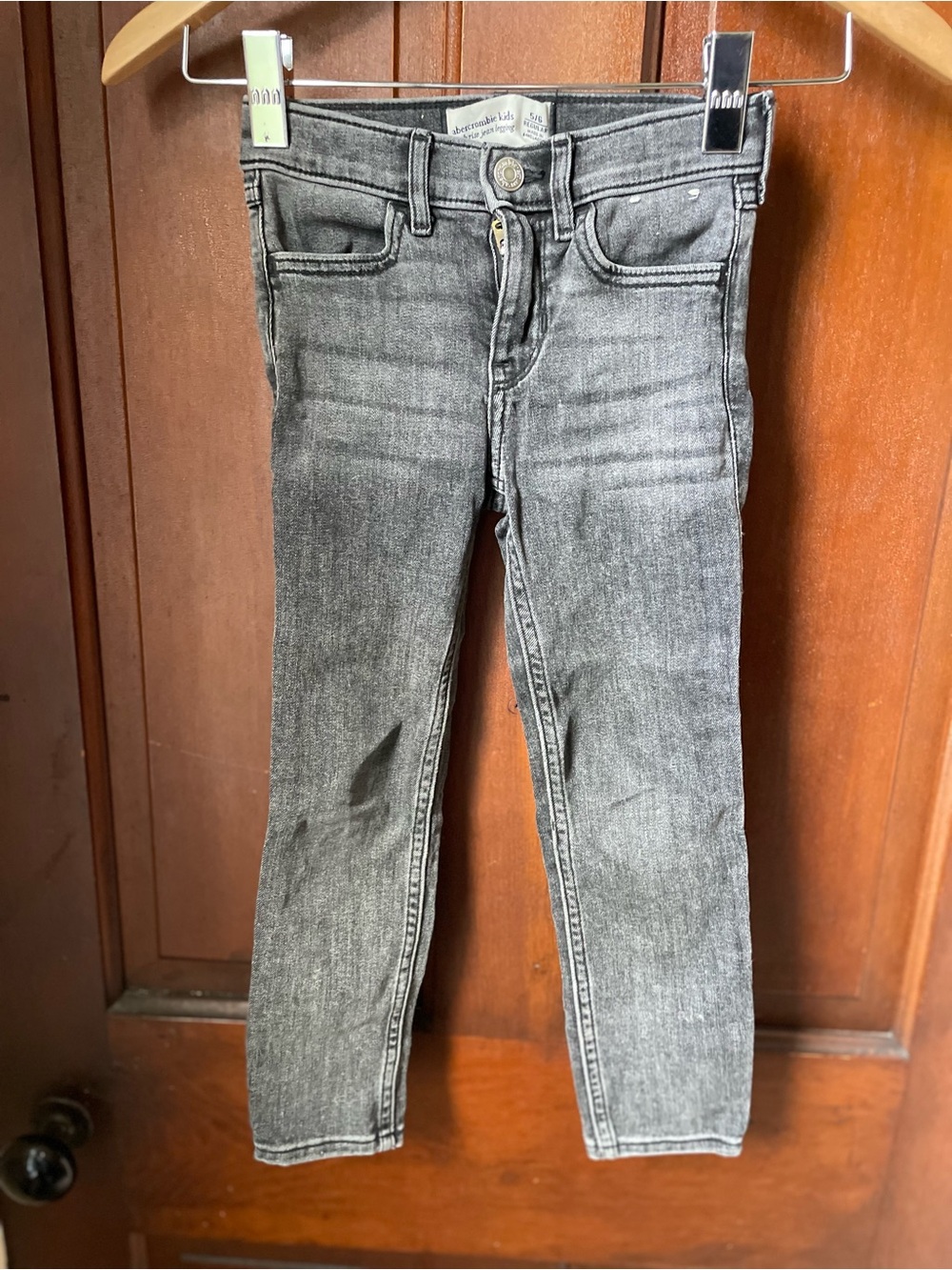 abercrombie kids girls 5/6 regular black high rise jean leggings